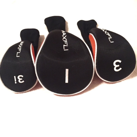 3 - MaxFli Golf Club Covers 1, 3, 3i Orange Black - Picture 2 of 3